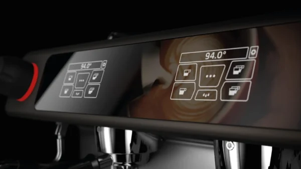 Advanced digital interface of the La Cimbali M40, showcasing its intuitive controls and customizable settings.