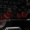 Internal mechanical components of the La Cimbali | M40 coffee machine highlighted in red for precision engineering